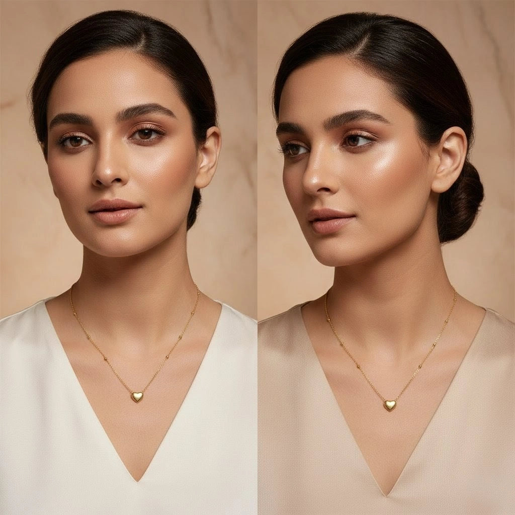 Elegant Heart Glow Pendant Necklace