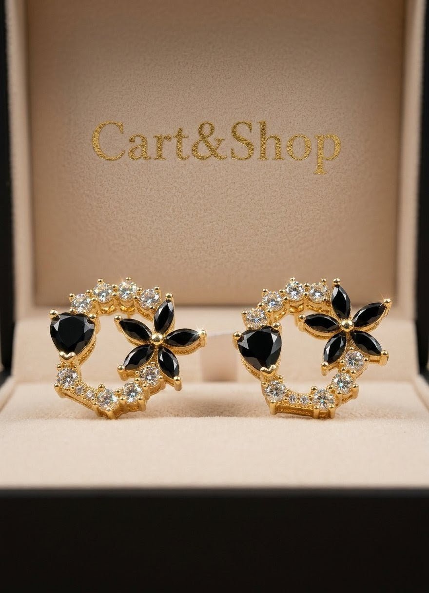 Jardin de Nuit | Onyx Blossom Botanical Hoops