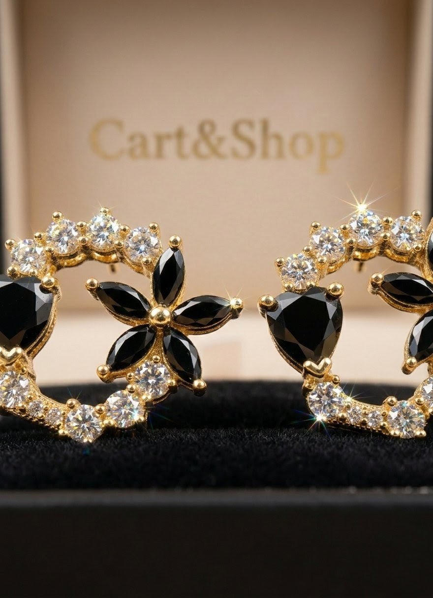 Jardin de Nuit | Onyx Blossom Botanical Hoops